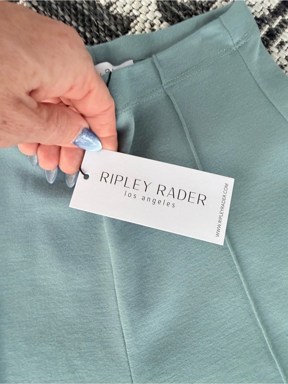 NWT Ripley Rader Sea Blue Ponte Wide Leg Cropped Pants Size 2 Inseam 27.5 inches - Picture 5 of 6
